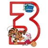 Tiger Piglet Basketball Sport Number 3